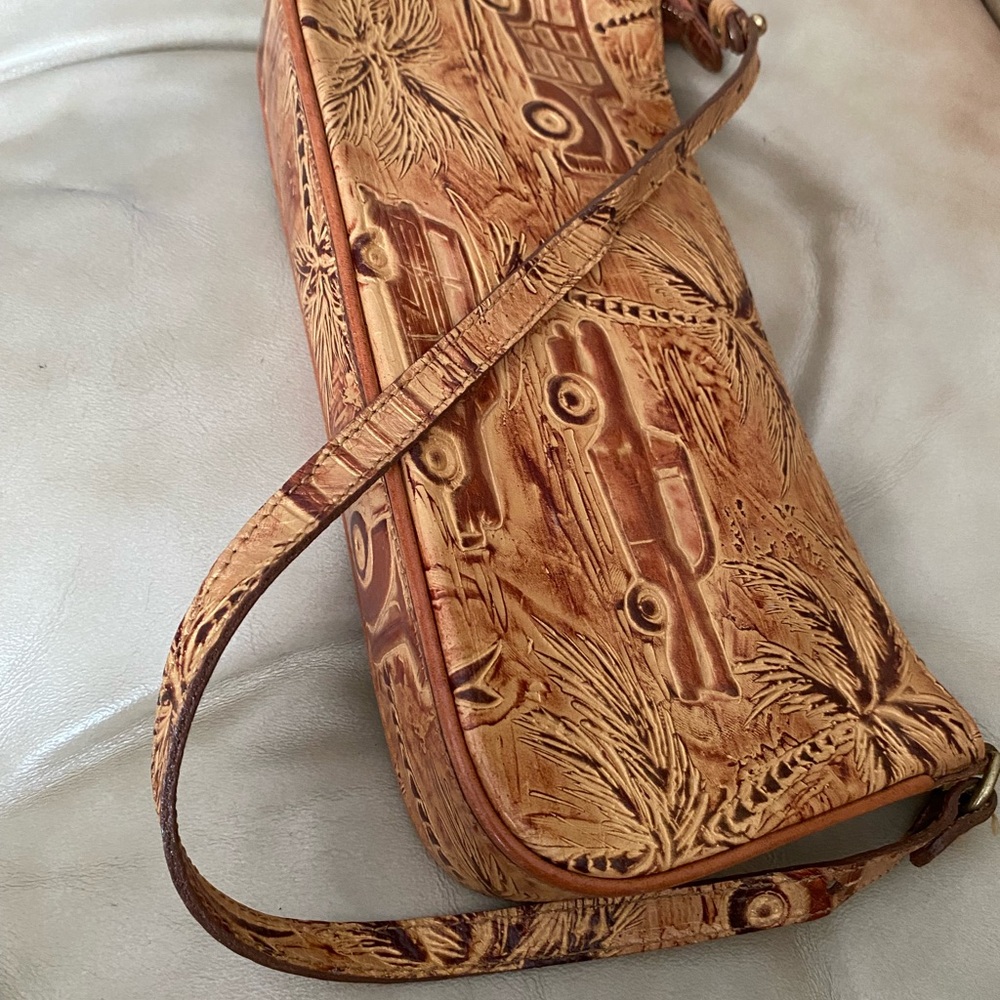LKNW Brahmin Vintage Copper Copa Cabana Shoulder Bag Leather Palm Car - Picture 5 of 13
